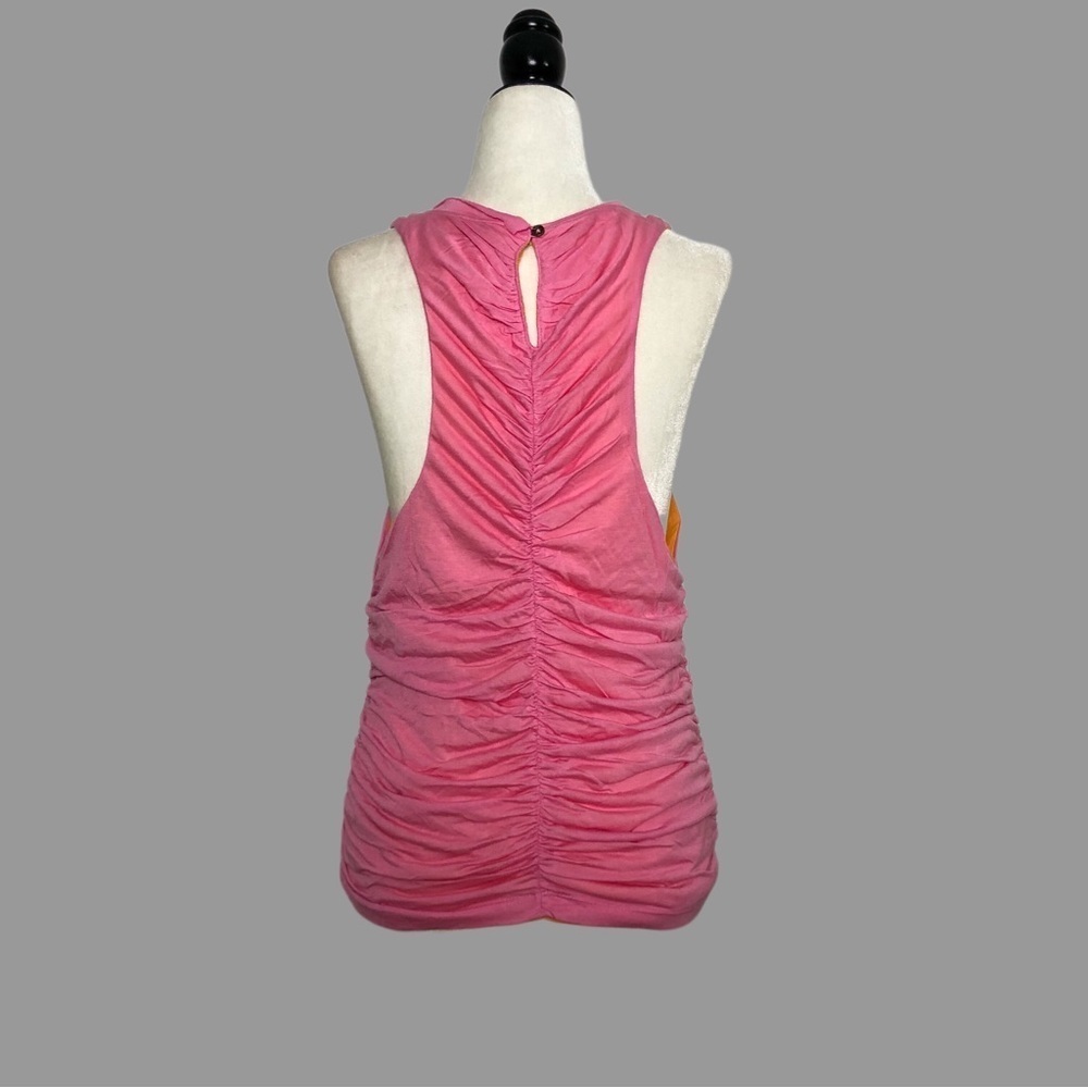 ❤️ XL ❤️ NWT Anthro Reversible Ruched Tank Halter Keyhole Back Button - Picture 3 of 8